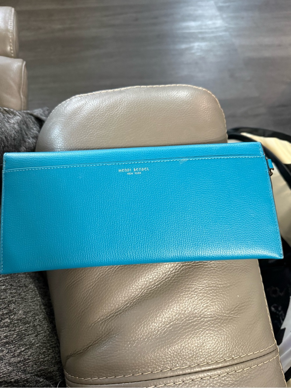 Henri Bendel Teal Stud-Trim Envelope Wallet Clutch - Picture 3 of 11